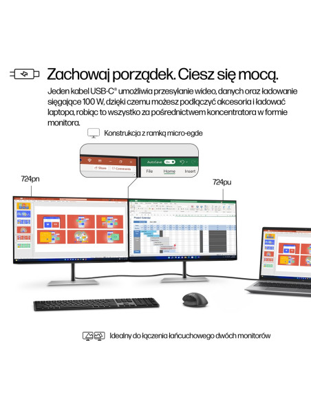Monitor Hp Led 24”S7 Pro 724Pu (8Y2F7Aa) 100Hz