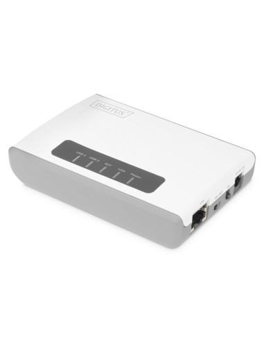Digitus Serwer Sieciowy Wielofunkcyjny, Bezprzewodowy 2-Portowy, Usb 2.0, 300Mbps Dn-13024