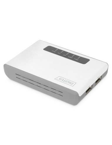 Digitus Serwer Sieciowy Wielofunkcyjny, Bezprzewodowy 2-Portowy, Usb 2.0, 300Mbps Dn-13024