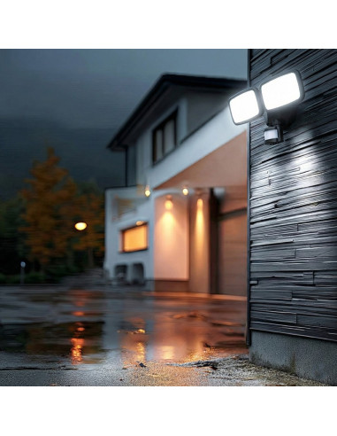 Maclean Ścienna Lampa Led, Z Czujnikiem Pir, 20W, 1500Lm, Ip65, Neutral White 4000K, Czarna Mce524 B