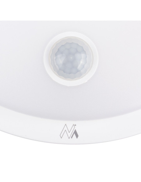 Maclean Lampa Led Z Czujnikiem Ruchu, Czujnik Pir, Kolor Biały, 10W, Ip65, 1000Lm, Barwa Neutralna Mce525 W