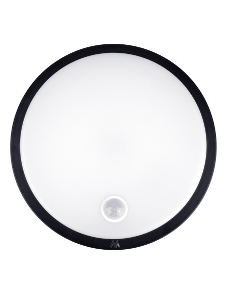 Maclean Lampa Led Z Czujnikiem Ruchu, Czujnik Pir, Kolor Czarny, 10W, Ip65, 1000Lm, Barwa Neutralna Mce525 B