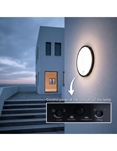 Maclean Lampa Led Z Czujnikiem Ruchu, Czujnik Pir, Kolor Czarny, 10W, Ip65, 1000Lm, Barwa Neutralna Mce525 B