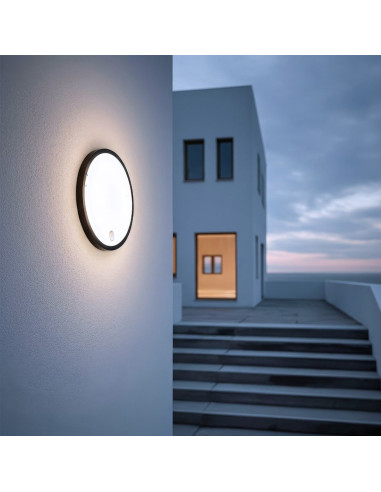 Maclean Lampa Led Z Czujnikiem Ruchu, Czujnik Pir, Kolor Czarny, 10W, Ip65, 1000Lm, Barwa Neutralna Mce525 B