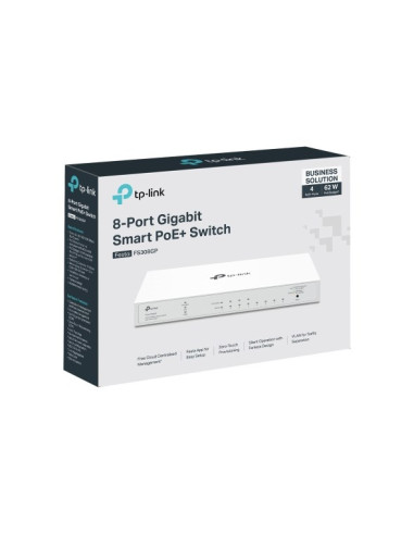 Tp-Link Festa Fs308Gp Przełącznik Sieciowy Zarządzany Gigabit Ethernet (10/100/1000) Obsługa Poe Biały