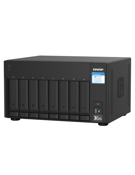 Qnap Ts-832Px-4G, Tower, 8 X 2.5"/3.5" Sata, Annapurna Labs Alpine Al324 1.7Gh, 4Gb Ddr4 Sodimm (Max. 16Gb), 2 X 10Gbe Sfp+, 2 X