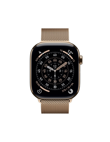 Zegarek Apple Watch Seria 11 Gps + Cellular 46Mm Złota Tytanowa Koperta Ze Złotą Pętelką Milanese - M/L (Mfd84Zr/A)