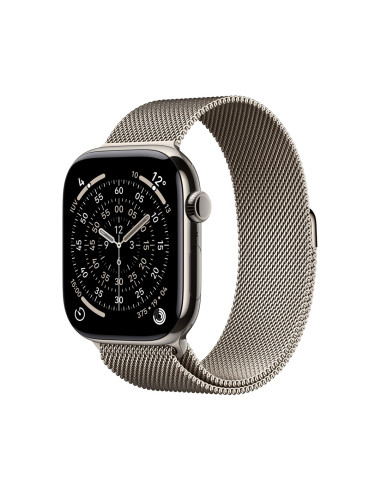 Apple Watch Series 11 Cellular 46 Mm Koperta Z Naturalnego Tytanu Z Paskiem Z Naturalnej Siateczki - M/L