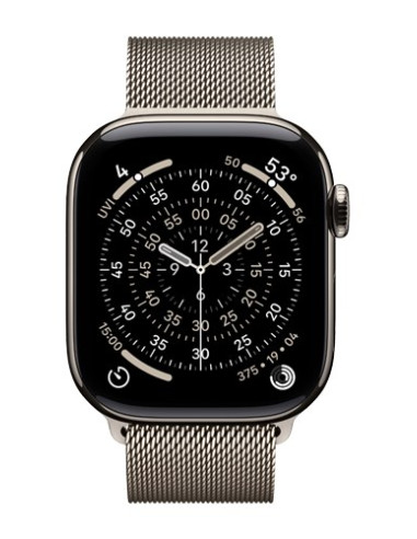 Apple Watch Series 11 Cellular 46 Mm Koperta Z Naturalnego Tytanu Z Paskiem Z Naturalnej Siateczki - M/L
