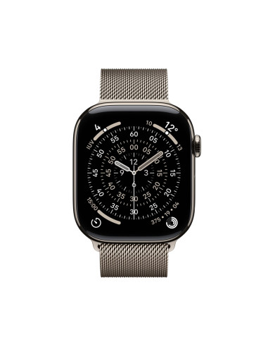 Apple Watch Series 11 Cellular 46 Mm Koperta Z Naturalnego Tytanu Z Paskiem Z Naturalnej Siateczki - M/L