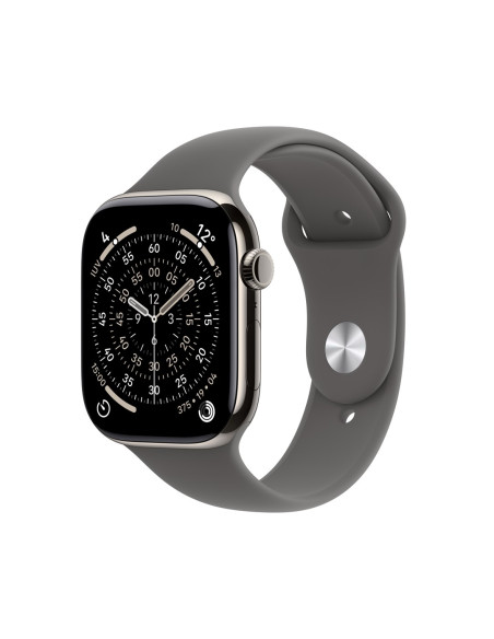 Apple Watch Series 11 Cellular 46 Mm Koperta Z Naturalnego Tytanu Z Paskiem Sportowym W Kolorze Kamiennej Szarości - M/L