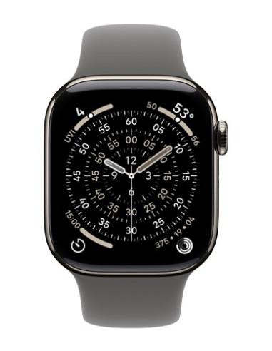 Apple Watch Series 11 Cellular 46 Mm Koperta Z Naturalnego Tytanu Z Paskiem Sportowym W Kolorze Kamiennej Szarości - M/L