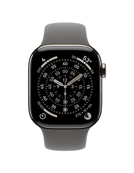 Apple Watch Series 11 Cellular 46 Mm Koperta Z Naturalnego Tytanu Z Paskiem Sportowym W Kolorze Kamiennej Szarości - M/L
