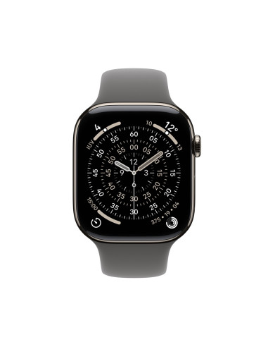 Apple Watch Series 11 Cellular 46 Mm Koperta Z Naturalnego Tytanu Z Paskiem Sportowym W Kolorze Kamiennej Szarości - M/L