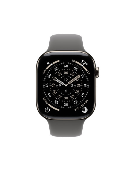 Apple Watch Series 11 Cellular 46 Mm Koperta Z Naturalnego Tytanu Z Paskiem Sportowym W Kolorze Kamiennej Szarości - M/L