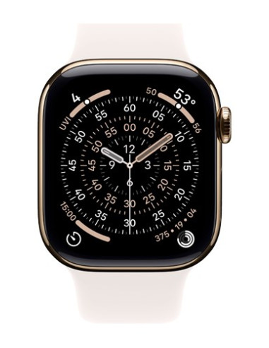 Apple Watch Series 11 Gps + Cellular 46 Mm, Złota Tytanowa Koperta Z Paskiem Sportowym W Kolorze Jasnego Rumieńca - M/L (Mfd64Zr