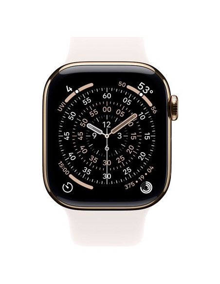 Apple Watch Series 11 Gps + Cellular 46 Mm, Złota Tytanowa Koperta Z Paskiem Sportowym W Kolorze Jasnego Rumieńca - M/L (Mfd64Zr