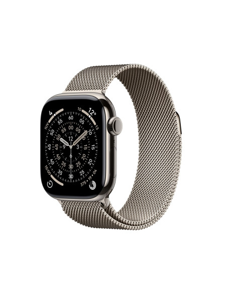 Apple Watch Series 11 (2025) Cell 42Mm Tytanowa Naturalna Koperta Z Paskiem Milanese Natural