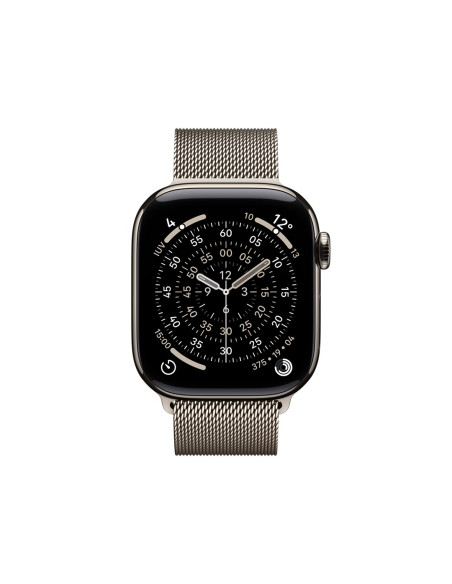 Apple Watch Series 11 (2025) Cell 42Mm Tytanowa Naturalna Koperta Z Paskiem Milanese Natural