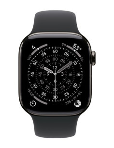 Apple Watch Series 11 Cellular 42Mm Łupkowa Koperta Tytanowa Z Czarnym Paskiem Sportowym - M/L 2