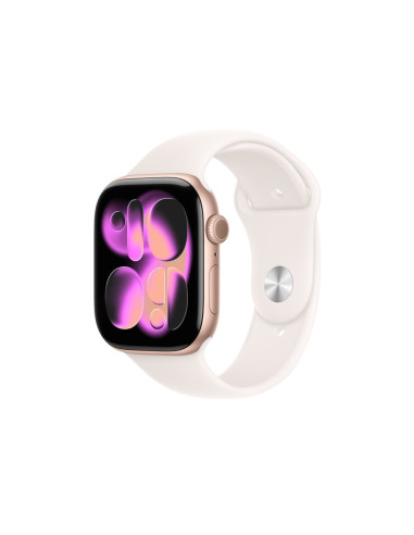 Zegarek Apple Watch Series 11 Gps 46Mm Aluminiowa Koperta W Kolorze Różowego Złota Z Paskiem Sportowym W Kolorze Jasnego Rumieńc