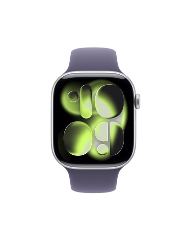 Zegarek Apple Watch Series 11 Gps 46Mm Srebrna Aluminiowa Koperta Z Fioletowym Paskiem Sportowym Fog - S/M