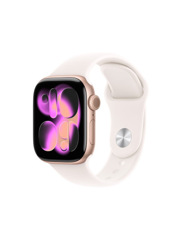 Zegarek Apple Watch Series 11 (2025) Gps 42Mm Aluminiowa Koperta W Kolorze Różowego Złota Ze Sportowym Paskiem S/M - Jasny Rumie