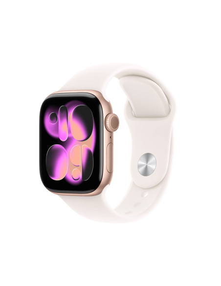 Zegarek Apple Watch Series 11 (2025) Gps 42Mm Aluminiowa Koperta W Kolorze Różowego Złota Ze Sportowym Paskiem S/M - Jasny Rumie