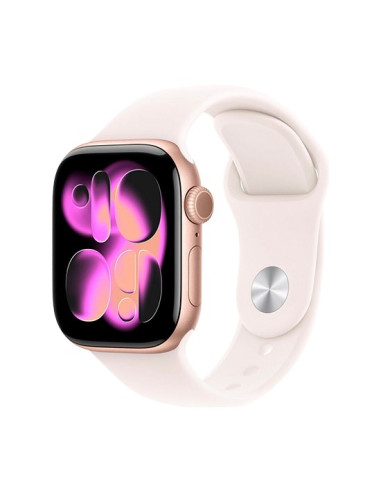 Zegarek Apple Watch Series 11 (2025) Gps 42Mm Aluminiowa Koperta W Kolorze Różowego Złota Ze Sportowym Paskiem S/M - Jasny Rumie