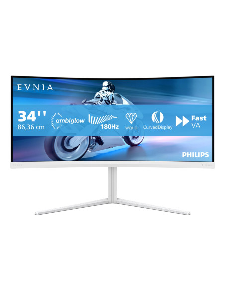 Philips 34M2C5501A/00 Monitor Komputerowy 86,4 Cm (34") 3440 X 1440 Px Wide Quad Hd Lcd Biały