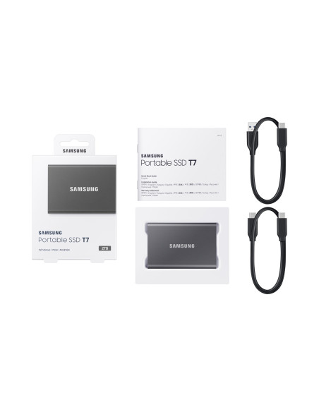 Samsung Portable Ssd T7 2 Tb Usb Type-C 3.2 Gen 2 (3.1 Gen 2) Szary
