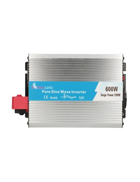 Extralink Przetwornica Napięcia Opip-600W Samochodowa 12V, 600W Czysty Sinus