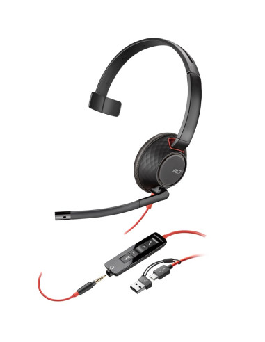 Poly Blackwire 5210 Monaural Usb-C Headset +3.5Mm Plug +Usb-C/A Adapter (Bulk)