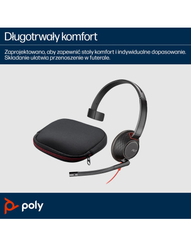 Poly Blackwire 5210 Monaural Usb-C Headset +3.5Mm Plug +Usb-C/A Adapter (Bulk)