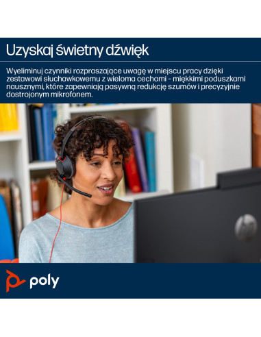 Poly Blackwire 5210 Monaural Usb-C Headset +3.5Mm Plug +Usb-C/A Adapter (Bulk)