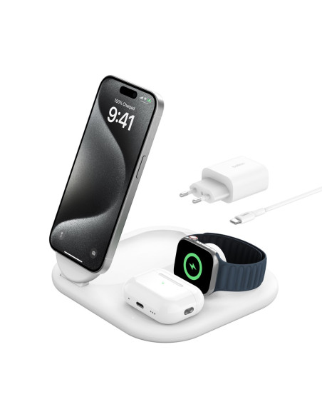 Belkin Boostcharge Słuchawki, Smartfon, Smartwatch Biały Usb Bezprzewodowe Ładowanie Szybkie Ładowanie Wewnętrzna