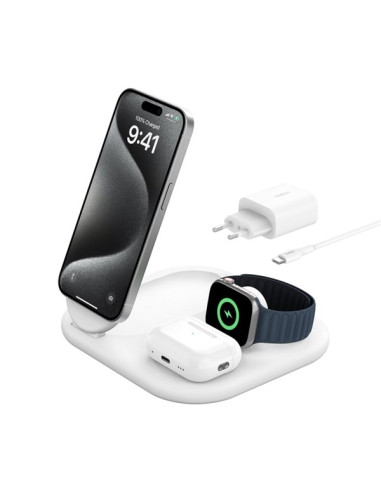 Belkin Boostcharge Słuchawki, Smartfon, Smartwatch Biały Usb Bezprzewodowe Ładowanie Szybkie Ładowanie Wewnętrzna