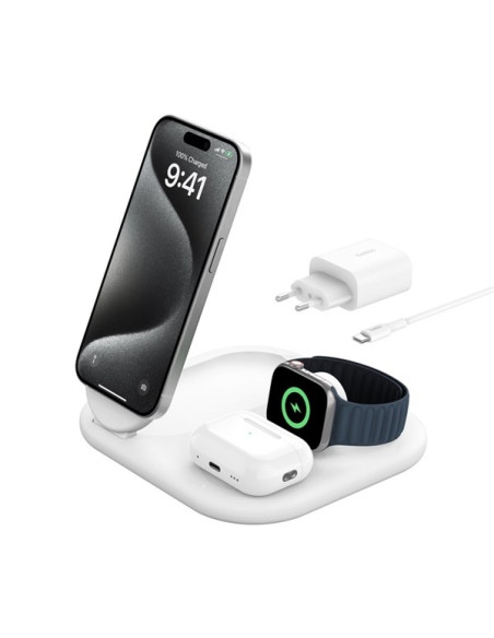 Belkin Boostcharge Słuchawki, Smartfon, Smartwatch Biały Usb Bezprzewodowe Ładowanie Szybkie Ładowanie Wewnętrzna