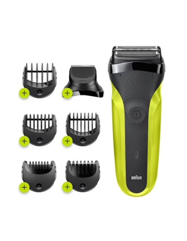 Golarka Elektryczna Braun Series 3 Shave&Style 300Bt, Maszynka Do Golenia Dla Mężczyzn, Volt Zielony, Golarka Foliowa, Zielony, 