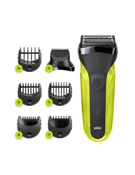 Golarka Elektryczna Braun Series 3 Shave&Style 300Bt, Maszynka Do Golenia Dla Mężczyzn, Volt Zielony, Golarka Foliowa, Zielony, 