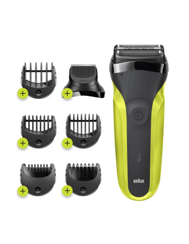 Golarka Elektryczna Braun Series 3 Shave&Style 300Bt, Maszynka Do Golenia Dla Mężczyzn, Volt Zielony, Golarka Foliowa, Zielony, 