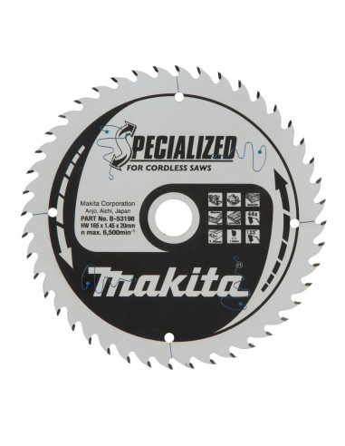 Piła Spiekowa Do Drewna Specialized T.c.t 165*20Mm 44Z