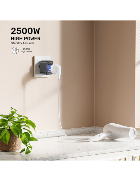 Uniwersalna Ładowarka Podróżna - Unitek 65W Universal Travel Adapter (P1122Abk01) | 1Xusb-A 3Xusb-C 1Xac
