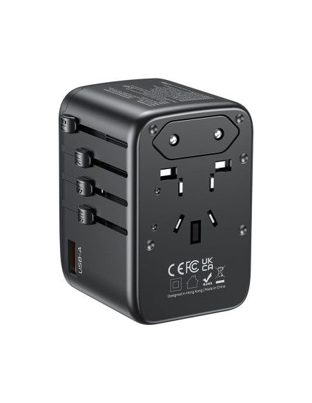Uniwersalna Ładowarka Podróżna - Unitek 65W Universal Travel Adapter (P1122Abk01) | 1Xusb-A 3Xusb-C 1Xac