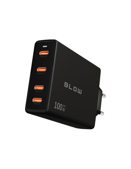 Blow Ładowarka Sieciowa Gniazdo Usb-Cx4 Pd 100W Gan Czarna