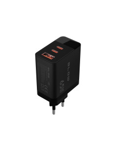 Blow Ładowarka Sieciowa Lcd Gniazdo Usb + Usb-Cx2 Pd 65W Gan Czarna Watomierz 2