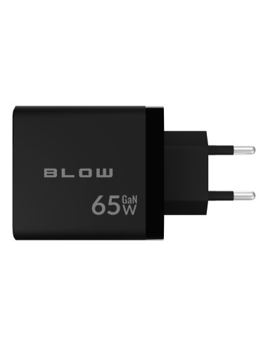 Blow Ładowarka Sieciowa Lcd Gniazdo Usb + Usb-Cx2 Pd 65W Gan Czarna Watomierz