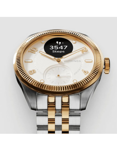 Zegarek Withings Scanwatch Nova Brilliant Z Ekg, Puls, Spo2, Temperatura, Mierzenie Aktywności I Snu 39Mm, Gold