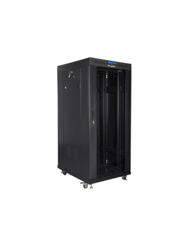 Lanberg Szafa Stojąca Rack 19" 27U 800X1000 Drzwi Szklane Lcd Czarna (Flat Pack) Ff01-8027-12Bl