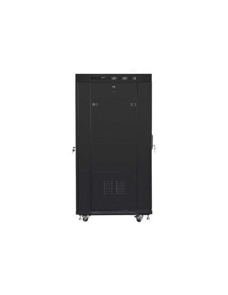 Lanberg Szafa Stojąca Rack 19" 27U 800X1000 Drzwi Szklane Lcd Czarna (Flat Pack) Ff01-8027-12Bl